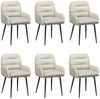 vidaXL Esszimmerstühle 6 pcs Samt (V) Creme 59 x 59,5 x 90 cm 3428253 Bild 2