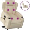vidaXL Elektrischer Massagesessel mit Aufstehhilfe Creme Stoff 3204527 Bild 2