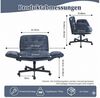 Leawin Drehstuhl Bürostuhl ergonomisch mit breitem Sitz & 5-fach Armlehnen, Schreibtischstuhl mit Chenille-Bezug, Rollen & 150 kg Bild 3