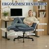 Leawin Drehstuhl Bürostuhl ergonomisch mit breitem Sitz & 5-fach Armlehnen, Schreibtischstuhl mit Chenille-Bezug, Rollen & 150 kg Bild 4