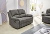 2-Sitzer-Relaxsofa Couch Liegefunktion Federkern Polster Stoff Vintage Anthrazit Bild 2