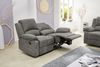 2-Sitzer-Relaxsofa Couch Liegefunktion Federkern Polster Stoff Vintage Anthrazit Bild 4