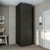 Roomart Waschmaschinenschrank DORA-II- Waschmaschinen- & Trocknerschrank mit Türen & Ausziehbrett – Waschküchenschrank für Waschmaschine & Trockner • Schwarz-Eiche Bild 2