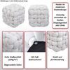 Hocker HWC-Q48, Sitzhocker Ottomane Polsterhocker Knoten-Pouf, Samt (220g/m²) 39cm ~ dunkelgrau Bild 2