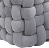 Hocker HWC-Q48, Sitzhocker Ottomane Polsterhocker Knoten-Pouf, Samt (220g/m²) 39cm ~ dunkelgrau Bild 5