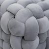 Hocker HWC-Q48, Sitzhocker Ottomane Polsterhocker Knoten-Pouf, Samt (220g/m²) 39cm ~ dunkelgrau Bild 4