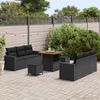 vidaXL Garten-Sofa-Set mit Kissen mit Speicher 9 pcs Schwarz 3363514 Bild 3