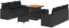 vidaXL Garten-Sofa-Set mit Kissen mit Speicher 9 pcs Schwarz 3363514 Bild 2