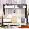 Etagenbett, Metallbett mit ausziehbarem Bett,mit Leiter auf beiden Seiten für Kinder, Jugendliche, Erwachsene, einfach zu montieren, 90(140)x200cm, schwarz Bild 3