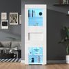 Vitrine, Acryl-Schranktüren LED-Beleuchtung 2 Glasböden Highboard Wohnzimmer Hochschrank, Acryl+Glas+Holz, Weiß, 60x40x170cm Bild 5