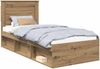 vidaXL Bettrahmen Kunsthandwerk Eiche 75 x 190 cm Massives Kiefernholz 3410151 Bild 2
