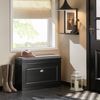 SoBuy FSR82-L-SCH Schuhbank, MDF, Lackiert, Schwarz, 75 x 51 x 24 cm Bild 2