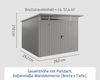 Hörmann EcoStar Euroline Gerätehaus Pultdach 262 x 262 Graualuminium 2-flg Bild 3