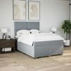 vidaXL Boxspringbett mit Matratze Hellgrau 140x200 cm Stoff 3292804 Bild 4