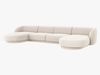 Micadoni Panorama-Sofa Miley 5-Sitzer Samt Bluvel Helles Beige Bild 2