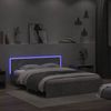 vidaXL Bettgestell mit Kopfteil LED-Beleuchtung Betongrau 150x200 cm 3207605 Bild 3
