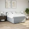 vidaXL Boxspringbett mit Matratze Hellgrau 140x190 cm Stoff 3289377 Bild 5