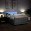 vidaXL Boxspringbett mit Matratze Hellgrau 140x190 cm Stoff 3289377 Bild 4