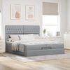vidaXL Ottoman-Bett mit Matratzen Hellgrau 200x200 cm Stoff 3313265 Bild 3