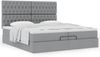 vidaXL Ottoman-Bett mit Matratzen Hellgrau 200x200 cm Stoff 3313265 Bild 5