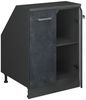 Küchenschrank für Dachschrägen R-Line Schwarz Beton 60 cm mit 2 Türen, Schrankkorpus 60 cm Tiefe Vicco Bild 3