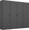 Rauch Möbel 'Voyager' Kleiderschrank, Holz, Grau Metallic, Zubehör Classic, Breite 187 cm | ohne Schubladen Bild 2