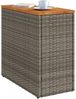 vidaXL Garten-Beistelltisch mit Holzplatte Grau 58x27,5x55 cm Rattan 366134 Bild 4