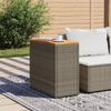 vidaXL Garten-Beistelltisch mit Holzplatte Grau 58x27,5x55 cm Rattan 366134 Bild 3