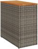 vidaXL Garten-Beistelltisch mit Holzplatte Grau 58x27,5x55 cm Rattan 366134 Bild 2