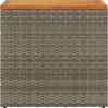 vidaXL Garten-Beistelltisch mit Holzplatte Grau 58x27,5x55 cm Rattan 366134 Bild 5