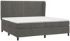 vidaXL Boxspringbett mit Matratze Dunkelgrau 200x200 cm Samt, Härtegrad: H2 [3129172] Bild 3