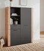 Highboard Kampen in grau und Eiche 100 x 155 cm Bild 4