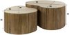 Couchtisch 2er-Set Tratin - Mangoholz, Keramik, sandfarbig, Nierenform Bild 4