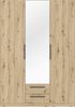 Forte CADIXO Kleiderschrank 150, moderner 3-türiger Schrank, Holzwerkstoff, Schlafzimmer, Jugendzimmer, Stauraum, Artisan Eiche Holzdekor mit Spiegel, 150,6 cm breit x 212,9 cm hoch x 58,9 cm tief Bild 2
