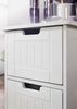 Design Badschrank PATTI Landhaus-Stil MDF-Holz 30 x 83 x 30 cm weiß, Badezimmerschrank klein 4 Schubladen, Beistellschrank Mehrzweckschrank Bild 5