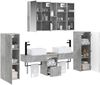vidaXL Badezimmermöbel-Set 6 pcs Betongrau Ingenieurholz und Glas 3407138 Bild 3