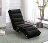 Flieks Relaxsessel, Liegesofa, Massagesessel mit Seitentaschen, Ergonomische, 5 sanfte Massageprogramme, Leinen, Schwarz Bild 2