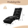 Flieks Relaxsessel, Liegesofa, Massagesessel mit Seitentaschen, Ergonomische, 5 sanfte Massageprogramme, Leinen, Schwarz Bild 4