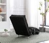 Flieks Relaxsessel, Liegesofa, Massagesessel mit Seitentaschen, Ergonomische, 5 sanfte Massageprogramme, Leinen, Schwarz Bild 3