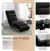 Flieks Relaxsessel, Liegesofa, Massagesessel mit Seitentaschen, Ergonomische, 5 sanfte Massageprogramme, Leinen, Schwarz Bild 5