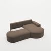 Ecksofa Schlafsofa Sofa VENEDIG Stoff Salvador Braun Ottomane Rechts Bild 4