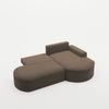 Ecksofa Schlafsofa Sofa VENEDIG Stoff Salvador Braun Ottomane Rechts Bild 3