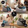 Lumaland Comfort Line Sitzsack Indoor, EPS Perlen Füllung, XL, Hellgrau, 90 x 110 x 50 cm, 250 l Bild 4