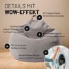 Lumaland Comfort Line Sitzsack Indoor, EPS Perlen Füllung, XL, Hellgrau, 90 x 110 x 50 cm, 250 l Bild 5