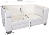 Edles Loungesofa Chicago 2 Sitzer in Kunstleder weiss Couch Polstersofa Sofa Bild 4