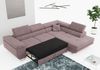 Ecksofa L-Form Couch mit Schlaffunktion und Verstellbare Kopfstützen - GUSTAW - Rose Stoff - Rechts Bild 2