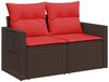 vidaXL 10-teiliges Gartensofa-Set mit Kissen, braun, Polyrattan 3267504 Bild 4