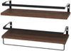 HTI-Living Deko-Wandregal Holz Metall Industrial 2er Set 41 cm mit Handtuchhalter Bild 3