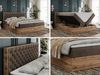 Boxspringbett mit Multipocket-Matratze und Zwei Bettkästen, Doppelbett mit Stauraum - ALBERO 3 - 180 x 200 cm - Braun Velours - H4 Bild 2