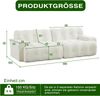 Sofa 224x104x66 cm in Beige, Chenille-Zweisitzer mit 68 cm Sitztiefe, breiten Armlehnen und knopfgesteppter Polsterung,66x224x104 cm Bild 5